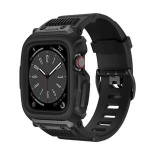 适用苹果手表表带金属S7改装AppleWatchs9橡树iwatch8/6/5代高级不锈钢SE表壳金属一体商务男潮45/44/41/40mm
