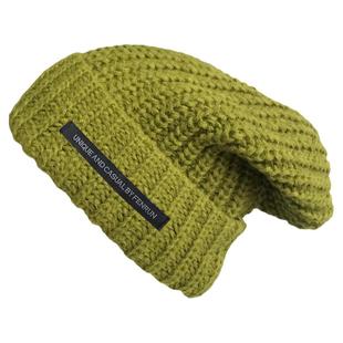 芥末绿显白大头围毛线帽子女韩版新款百搭冷帽适合方脸圆脸针织帽