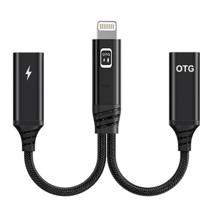 Ktele 猛玛A1/S1/M2/MIX直插版专用边充电边直播Type-C转Lightning苹果手机二合一转接头无线麦克风转换器