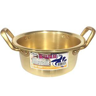 韩国进口网红泡面锅韩剧同款煮泡面锅燃气专用双把厨房黄铝韩式风