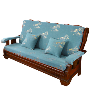 实木老中式红木质木头沙发坐垫带靠背三人春秋椅高密度海绵垫子冬