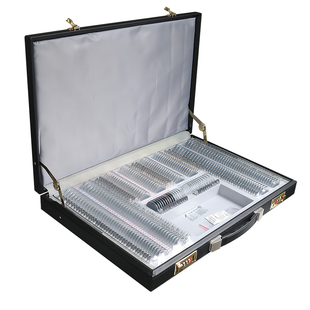 华辉266金属/塑料镜片箱试戴片眼科设备皮革箱眼镜验光插片箱带证