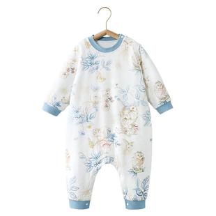 贝肽斯宝宝睡袋夹棉秋冬款男女童连体衣恒温儿童家居服纯棉睡衣