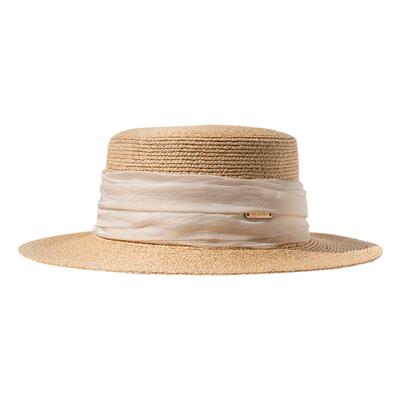 疯帽子拉菲草小清新飘带平顶帽