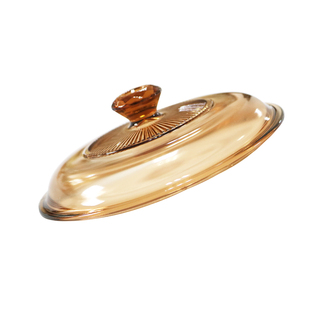 原装康宁锅盖茶色琥珀色玻璃锅盖透明耐高温家用1.5L2.5L3.5L5L