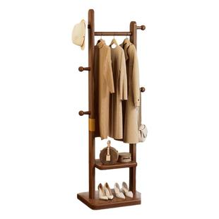 安居客卧室落地挂衣架立式衣帽架实木衣服置物架入户门口次净衣架