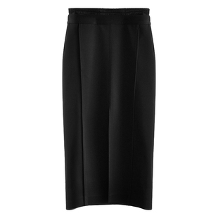 因由 2穿可拆卸_优雅知性双腰造型中长款前开叉直身百搭微A半身裙