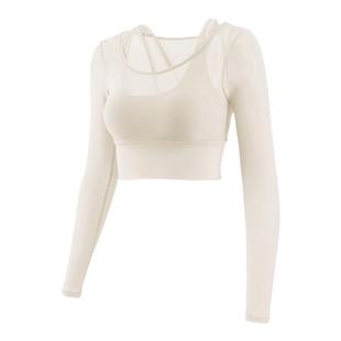 带胸垫大码胖MM瑜伽服女运动上衣紧身显瘦长袖跑步训练健身服秋季