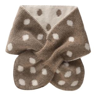 cashmere羊绒儿童围巾冬季男童女童宝宝婴幼针织毛线交叉穿孔围脖