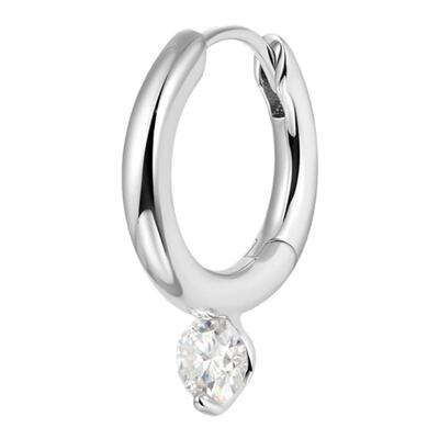 APORRO925银情侣款简约单钻耳环