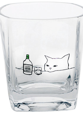 一宅可爱猫咪玻璃杯果汁杯洋酒杯
