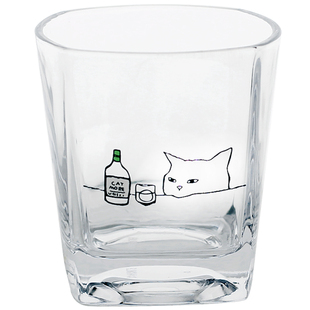 catmore干杯喵喵酱。一宅可爱慵懒猫咪玻璃杯小酒杯咖啡杯啤酒杯