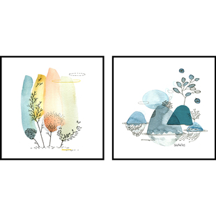 北欧风卧室墙头装饰画次卧床头挂画室内房间客房背景墙壁画免打孔