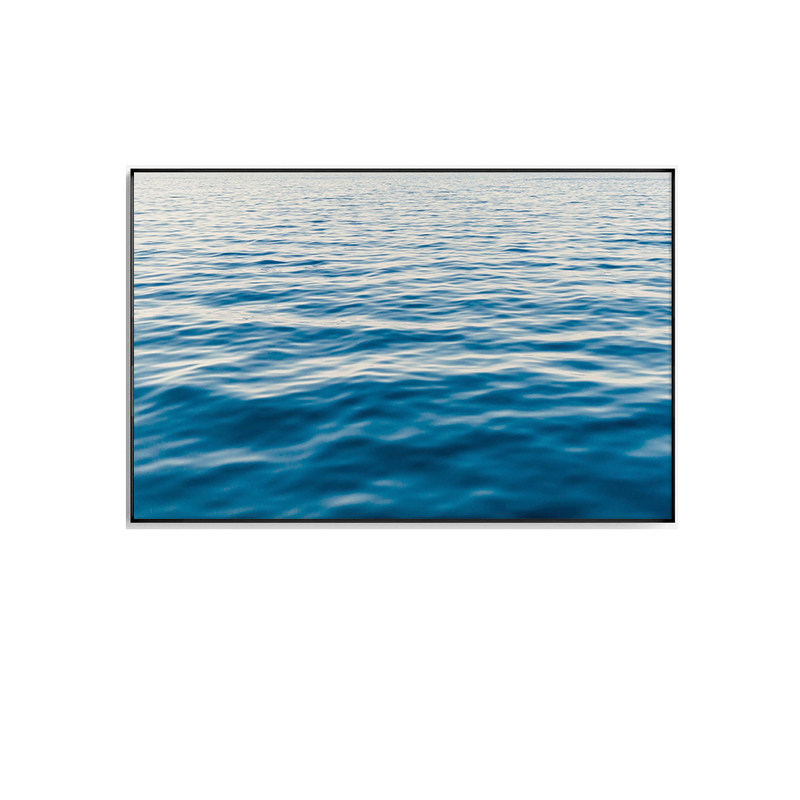 蓝色纯水波纹平静大海水风景挂画