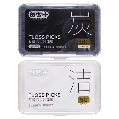 舒客克牙线家庭装竹炭牙线棒