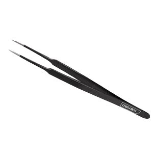 得力工具不锈钢镊子三件套防静电弯尖头平头精密夹持维修工具家用