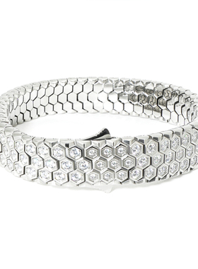 轻奢满钻蜂巢编织马赛克男女手链