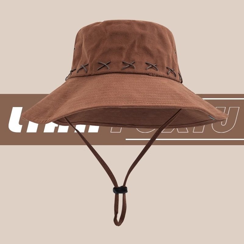 美式登山帽夏季帽子女帽檐渔夫帽男防晒春秋出游大旅行遮阳帽户外