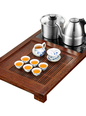 金灶鸡翅木全智能茶盘茶具套装