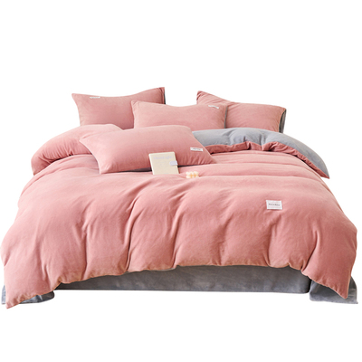 红豆加厚牛奶绒被套单件