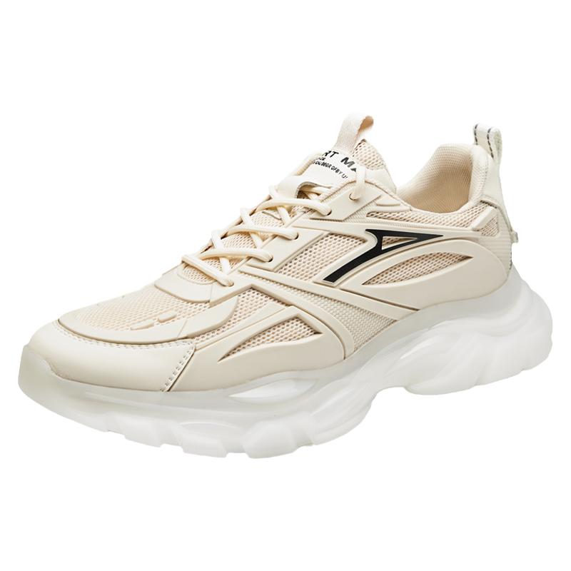 高哥增高鞋男银色老爹鞋时尚春季男鞋新款休闲鞋子潮流厚底运动鞋