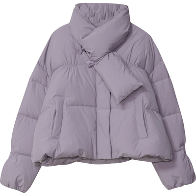 甜美时尚围脖领羽丝羽绒服