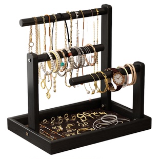 实木首饰展示架项链耳环戒指手串收纳架手链手镯手表饰品陈列架