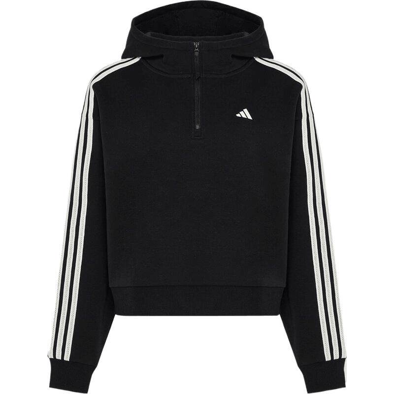 adidas阿迪达斯女子半拉链休闲加绒连帽卫衣套头衫KZ1561
