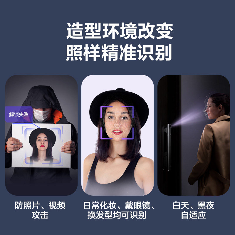 萤石3D人脸识别智能锁y3000f无需指纹家用防盗门电子门锁密码锁怎么看?