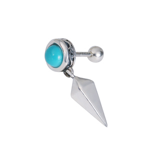 YUKI纯银耳钉印第安银饰银梭耳饰品情侣小众饰品男女潮人痞帅配饰