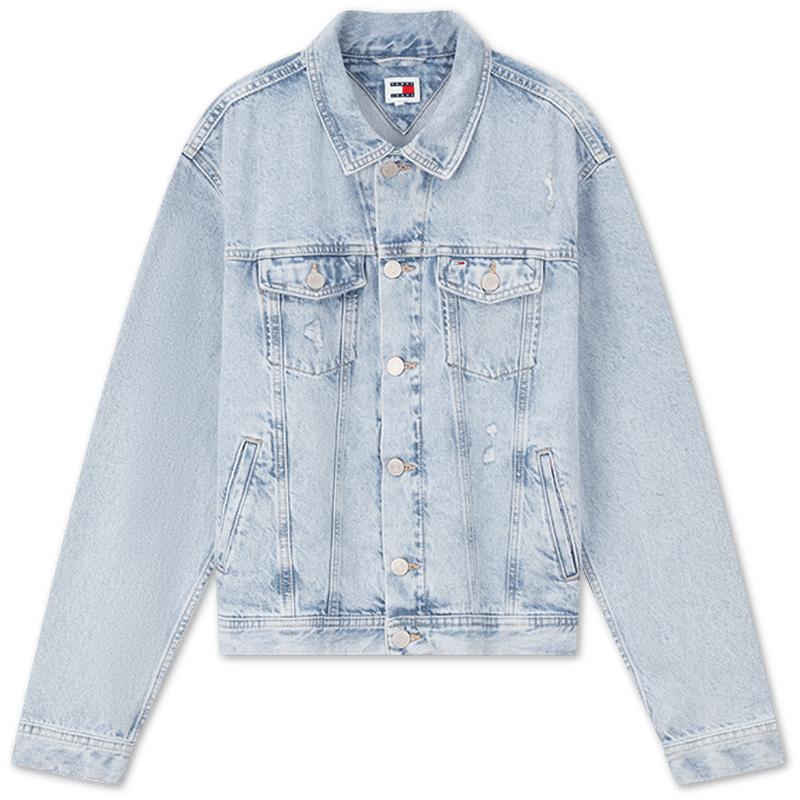 Tommy女装后背拼色复古牛仔外套