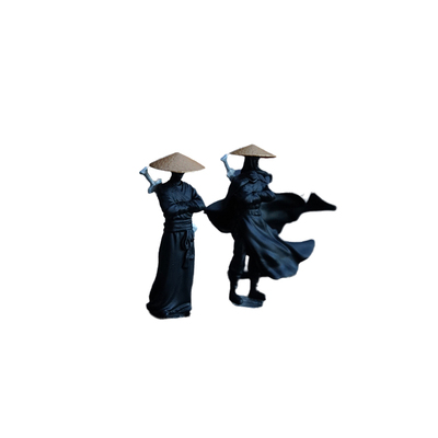 古代国风侠客汽车屏幕摆件车载中控显示屏车内卡通剑客后视镜装饰