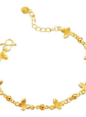 轻奢超仙金色小蝴蝶手链 气质简约镀k金色小仙女蝴蝶手链首饰