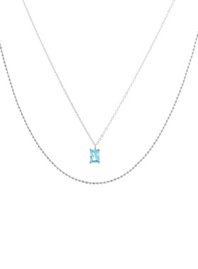 双层项链女蓝锆石叠戴锁骨颈链