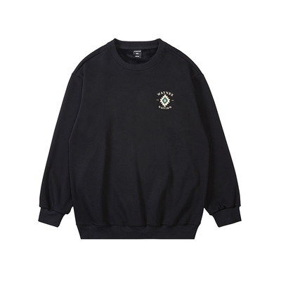 绣花韦恩泽维尔圆领套头加绒卫衣