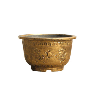 特大号树脂八角形大花盆加厚加大仿古铜塑料盆景果树荷花睡莲盆缸