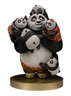 铜师傅功夫熊猫系列五福星工艺品