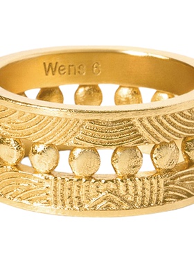 wens镂空编织度假波嬉风设计戒指