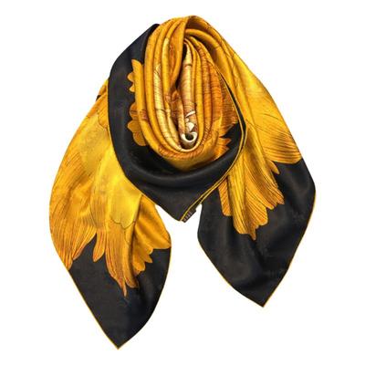 优雅中国风双面花萝提花真丝丝巾