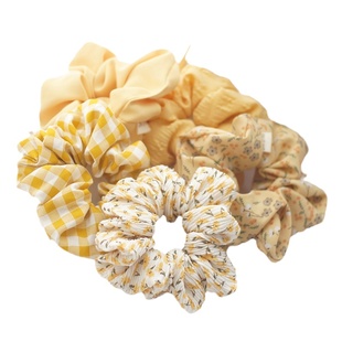 ins发饰复古BM风明亮少女夏日碎花大肠圈brandy同款格子发圈发绳