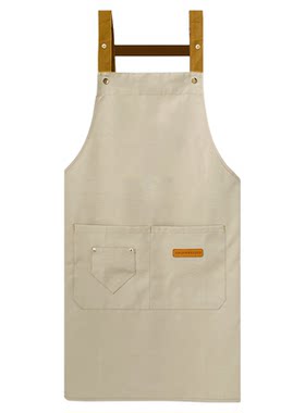 围裙定制logo印字防水幼儿园陶艺烘焙厨房家用咖啡工作服男女亲子