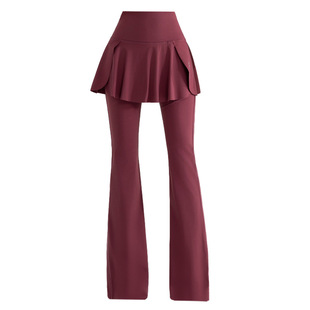 2026新款大码假两件微喇裤高腰收腹女九分鲨鱼瑜伽裤秋冬运动长裤