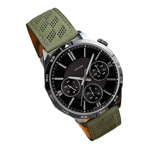 手表带男款真皮磁吸扣洞洞透气表链代用卡西欧万国天梭DW浪琴天王