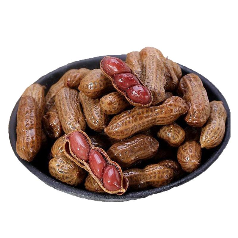 辣小妹老灶五香香辣卤水煮花生500g带壳坚果炒货零食花生休闲食品