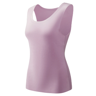 爱舒肤冬季加厚保暖内衣女羊绒腈纶发热纤维打底背心无袖磨毛贴身