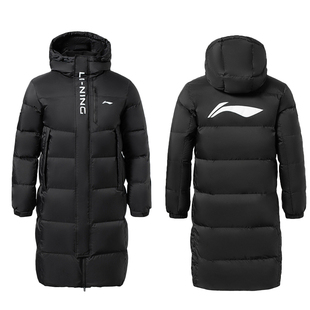 李宁长款羽绒服男款过膝外套冬季加厚保暖棉袄体育生训练运动大衣