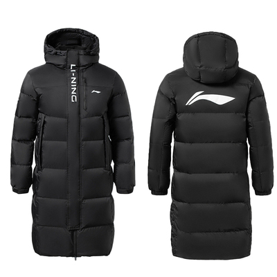 李宁长款羽绒服男款过膝外套冬季