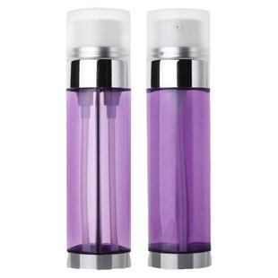 美容分装瓶HOPECK紫色水乳精华精油2*40ml一次性卡扣双管单头空瓶