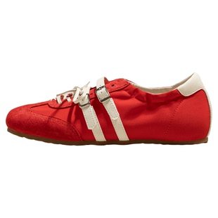 红色芭蕾浅口单鞋女2026新款春季小个子内增高玛丽珍休闲鞋德训鞋