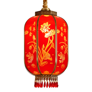 全铜宫灯中式大门口阳台廊道庭院结婚乔迁新年户外装饰红灯笼吊灯